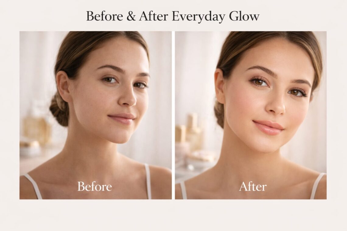 beginner makeup look natural glow